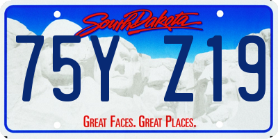 SD license plate 75YZ19