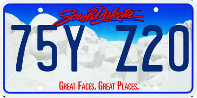 SD license plate 75YZ20