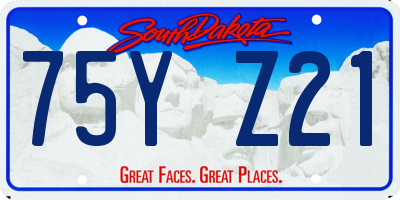 SD license plate 75YZ21