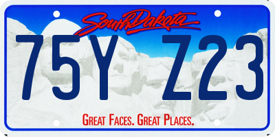 SD license plate 75YZ23