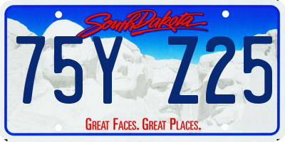 SD license plate 75YZ25