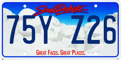 SD license plate 75YZ26