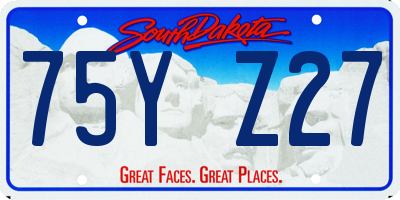 SD license plate 75YZ27