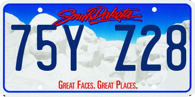 SD license plate 75YZ28