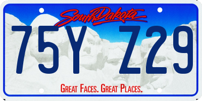 SD license plate 75YZ29