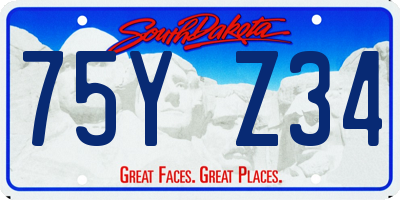 SD license plate 75YZ34