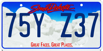 SD license plate 75YZ37