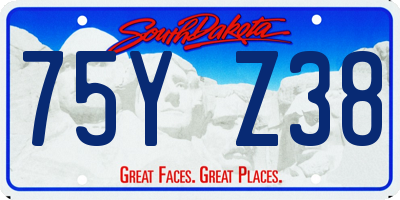 SD license plate 75YZ38