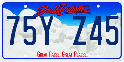 SD license plate 75YZ45