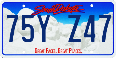 SD license plate 75YZ47