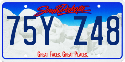 SD license plate 75YZ48