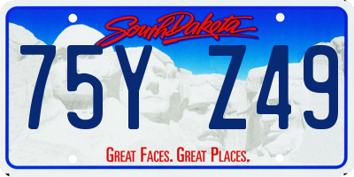 SD license plate 75YZ49