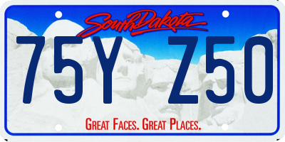 SD license plate 75YZ50