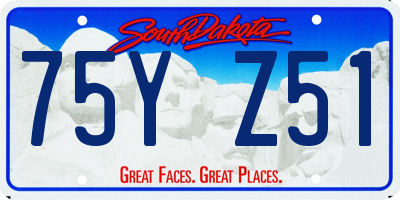 SD license plate 75YZ51