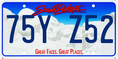 SD license plate 75YZ52