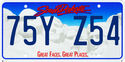 SD license plate 75YZ54
