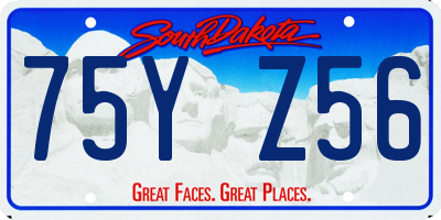 SD license plate 75YZ56