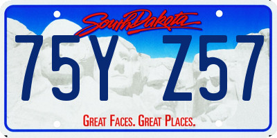 SD license plate 75YZ57