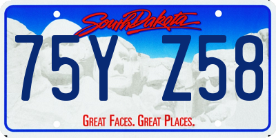 SD license plate 75YZ58
