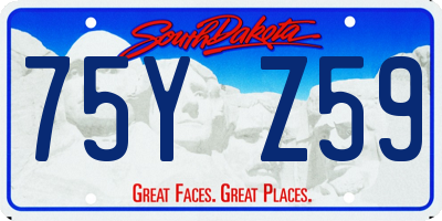 SD license plate 75YZ59