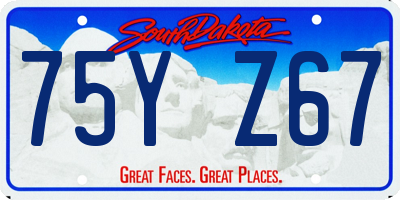 SD license plate 75YZ67