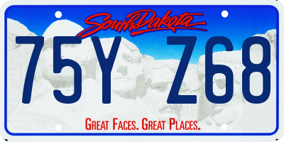 SD license plate 75YZ68