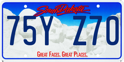 SD license plate 75YZ70