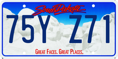 SD license plate 75YZ71