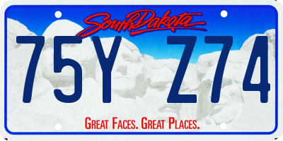 SD license plate 75YZ74