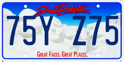 SD license plate 75YZ75
