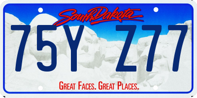 SD license plate 75YZ77