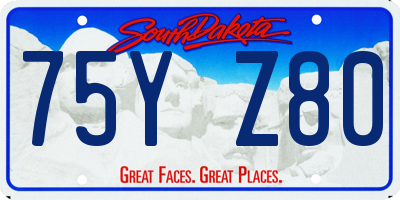 SD license plate 75YZ80