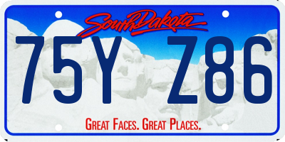 SD license plate 75YZ86