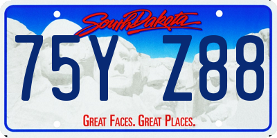 SD license plate 75YZ88