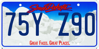 SD license plate 75YZ90