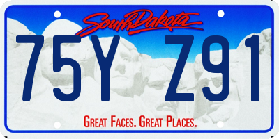 SD license plate 75YZ91