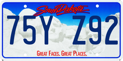 SD license plate 75YZ92