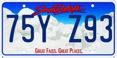 SD license plate 75YZ93