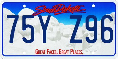 SD license plate 75YZ96