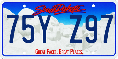 SD license plate 75YZ97