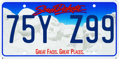 SD license plate 75YZ99