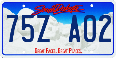 SD license plate 75ZA02
