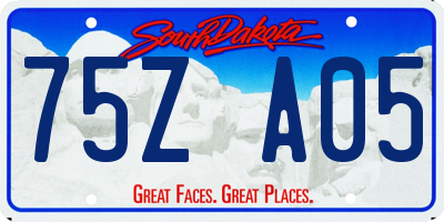 SD license plate 75ZA05