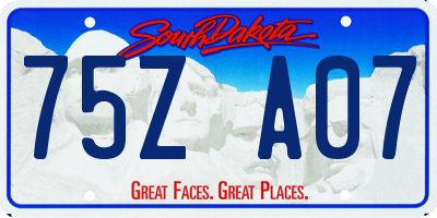 SD license plate 75ZA07