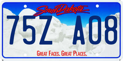 SD license plate 75ZA08