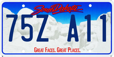 SD license plate 75ZA11