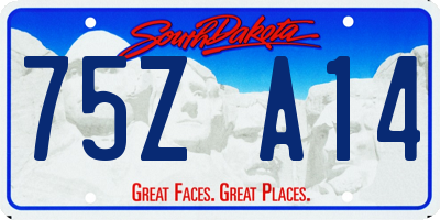 SD license plate 75ZA14