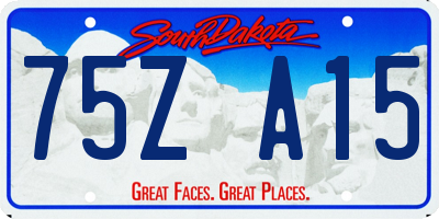 SD license plate 75ZA15