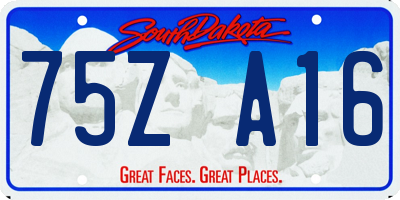 SD license plate 75ZA16