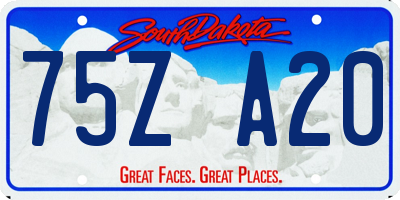 SD license plate 75ZA20